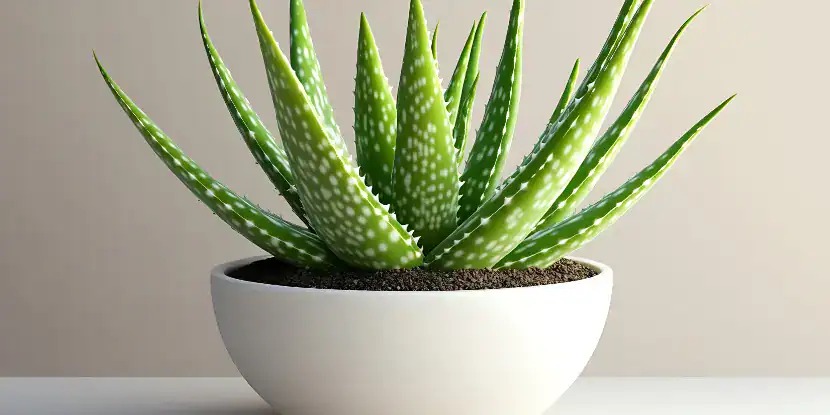 Potted aloe vera plant