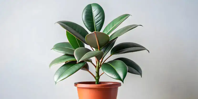 Potted rubber plant