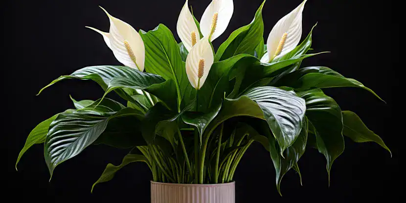 Potted peace lilies