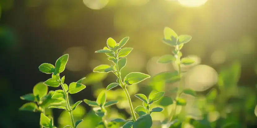 Oregano plants in the sun