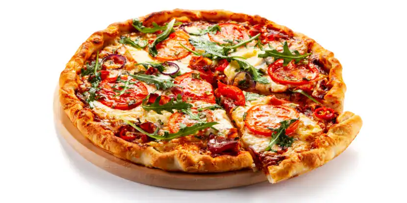 A delicious tomato pizza