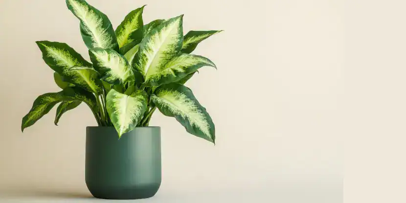 Potted dieffenbachia plant