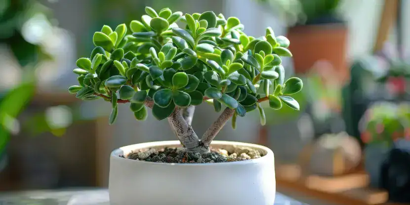 Potted jade plant