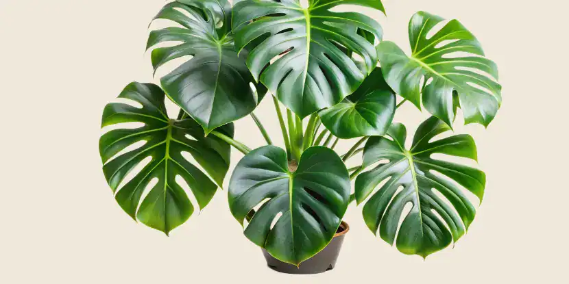 Potted monstera plant.
