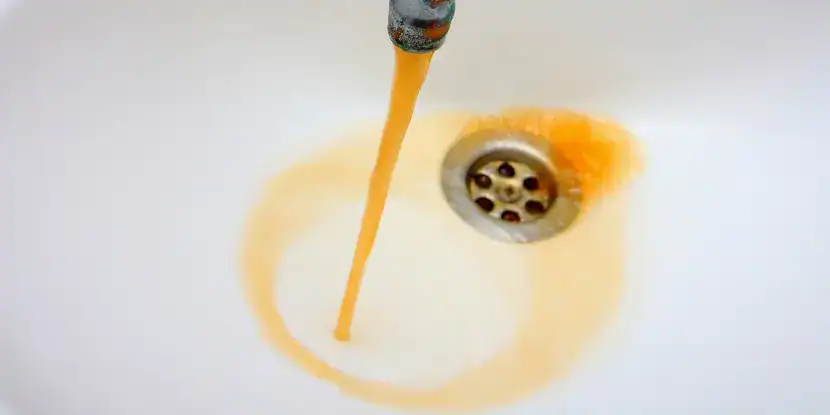 Rust-colored water