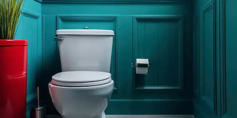 A teal bathroom
