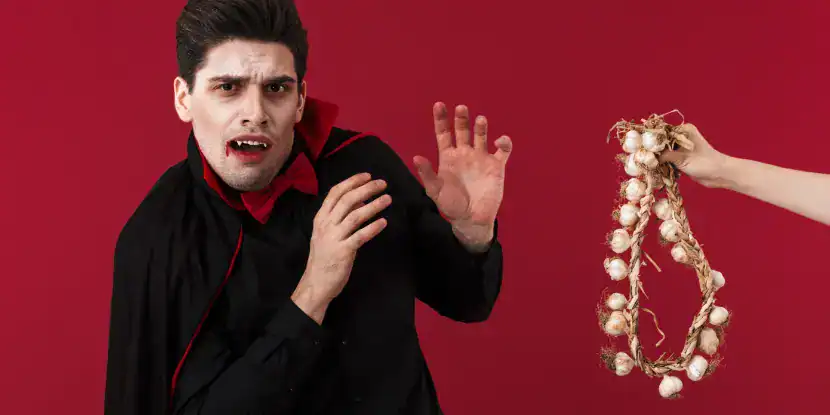 In horror lore, garlic can ward off vampires