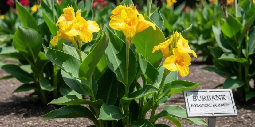Canna plants in a Burbank botanical garden