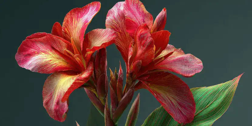Canna × hybrida Rodigas flowers