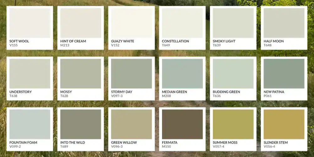 Valspar Paint earth tone color chart