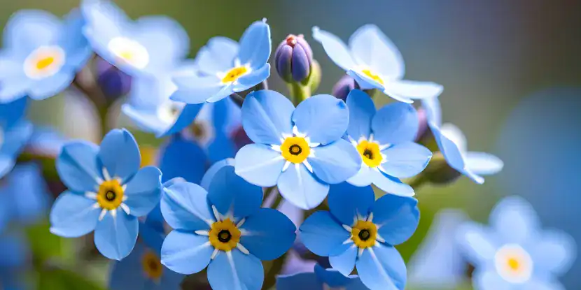 A cluster of delicate forget-me-not flowers