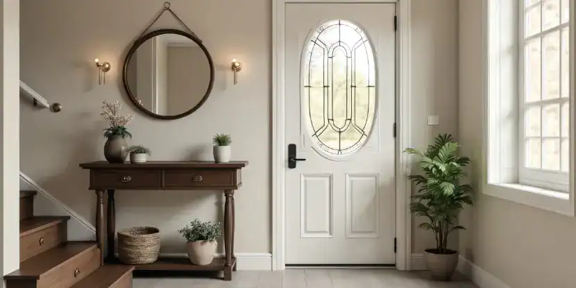 AI rendering of a neatly organized entryway