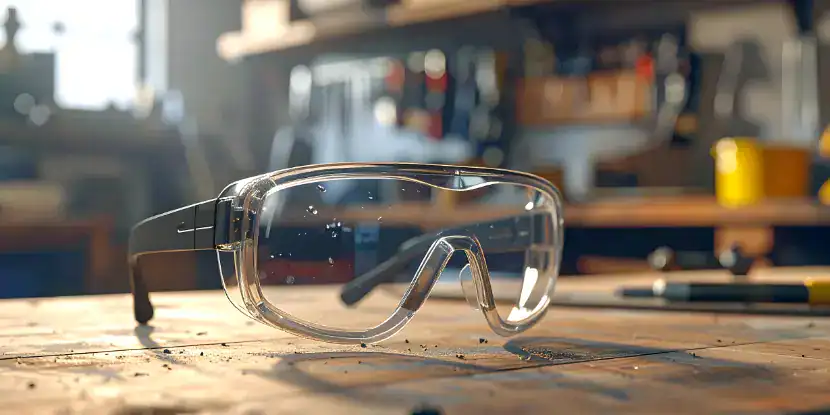 Eye goggles in the workshop