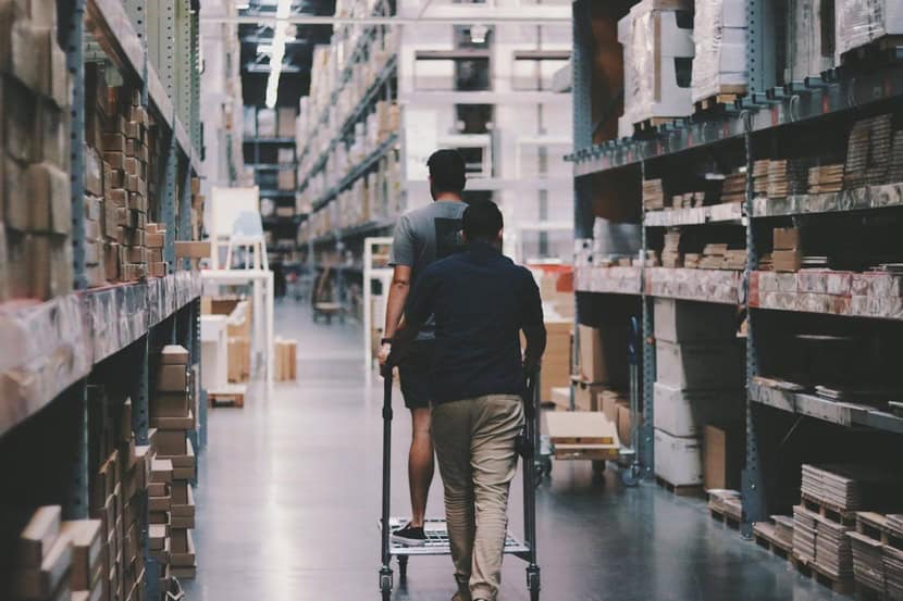 Interior view of a busy hardware store Los Angeles location.