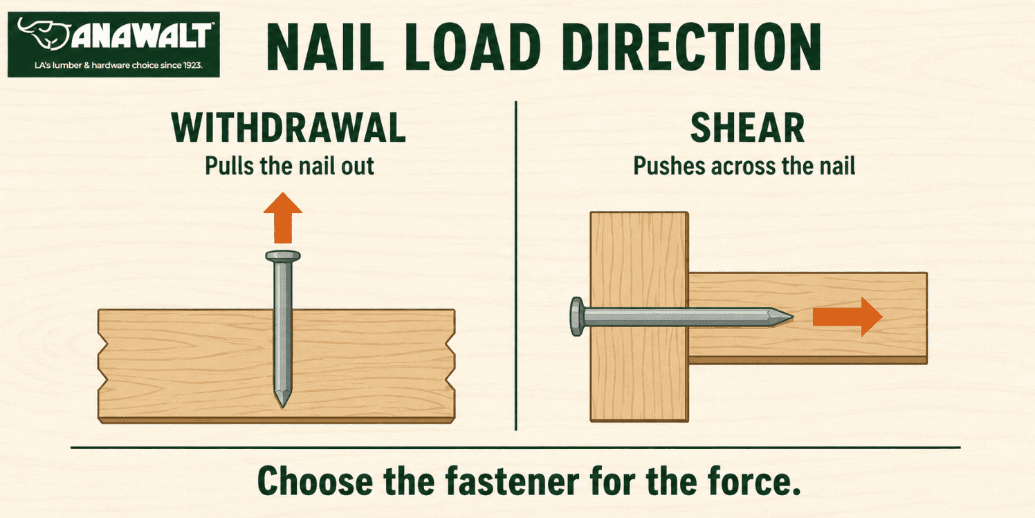 Nail Withdrawal vs. Shear Strength Why Load Direction Matters