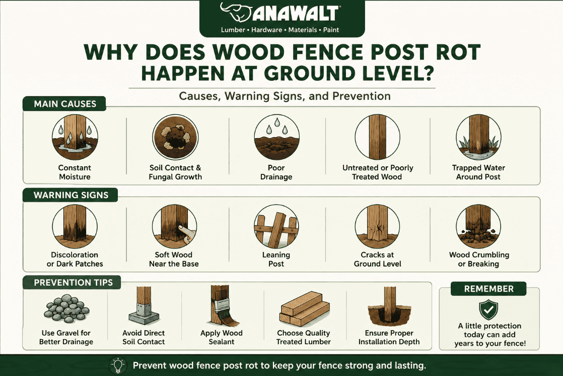 Why Wood Fence Post Rot Happens at Ground Level